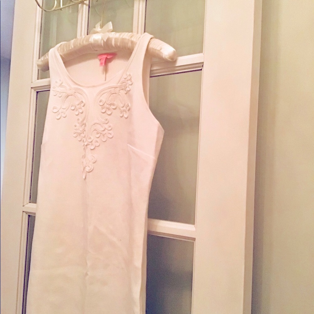 Lilly Pulitzer White Embroidered Midi Dress